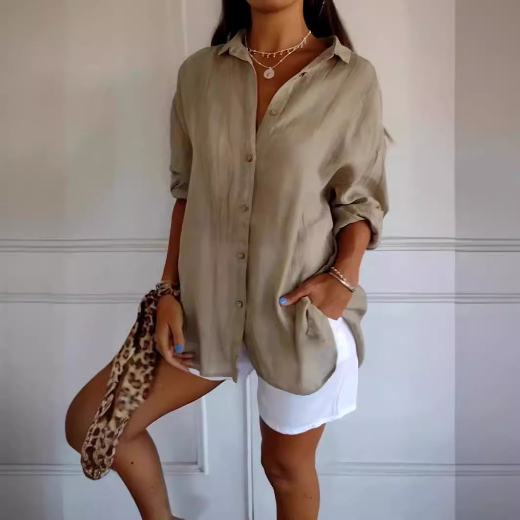 Pleated Shirt Tops
