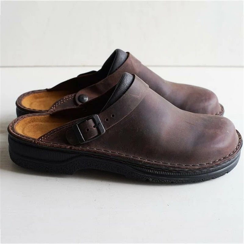 Aryan Leather Clogs