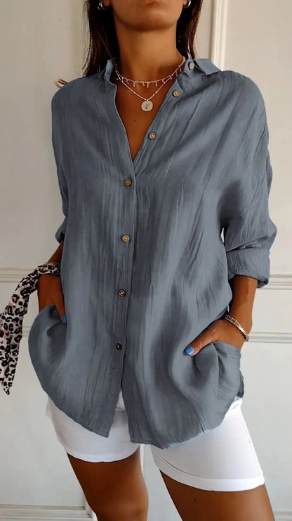 Pleated Shirt Tops