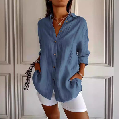 Pleated Shirt Tops