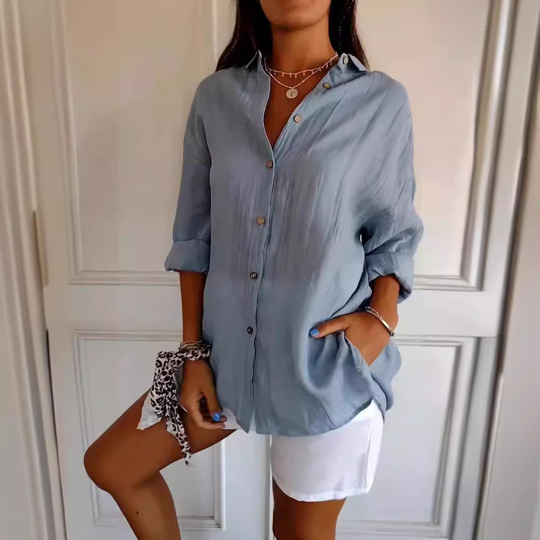 Pleated Shirt Tops